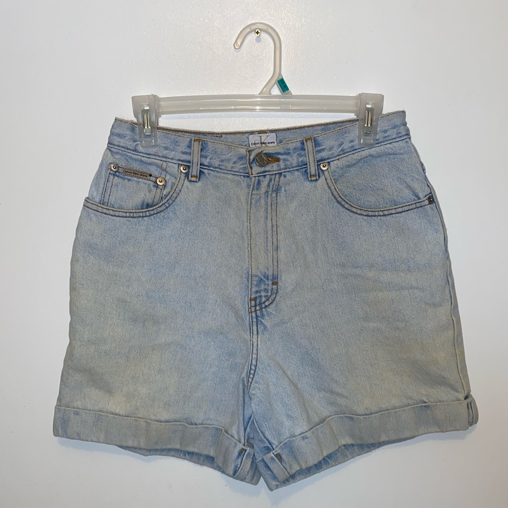 SOLD Calvin Klein Jeans Vintage 90s Denim Cuff Shorts in Enzyme 10